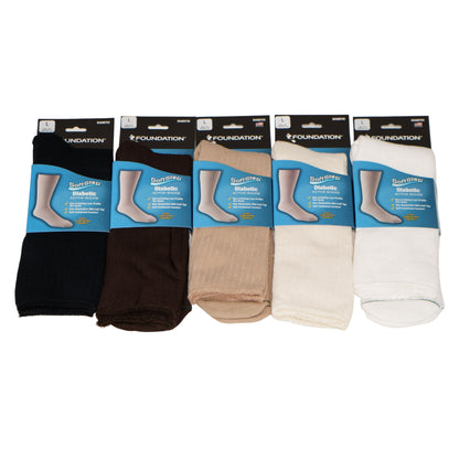 FOUNDATION® SOFTSTEP® DIABETIC ACTIVE CREW SOCKS - BROWN