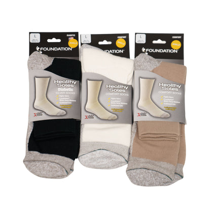 FOUNDATION® HEALTHY SOLES CIRCULATION ANKLE SOCKS - BLACK