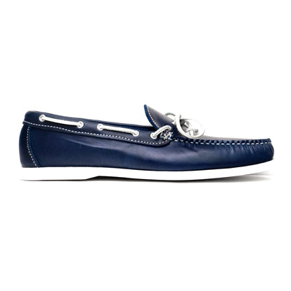 Dexter USA Moccasin - Navy Oiled Leather - White Boat Sole