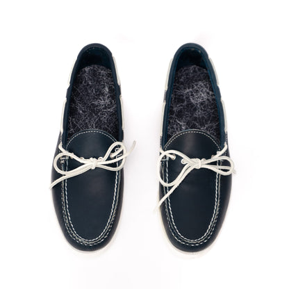 Dexter USA Camp Moc - Navy Full Grain Leather - White Boat Sole