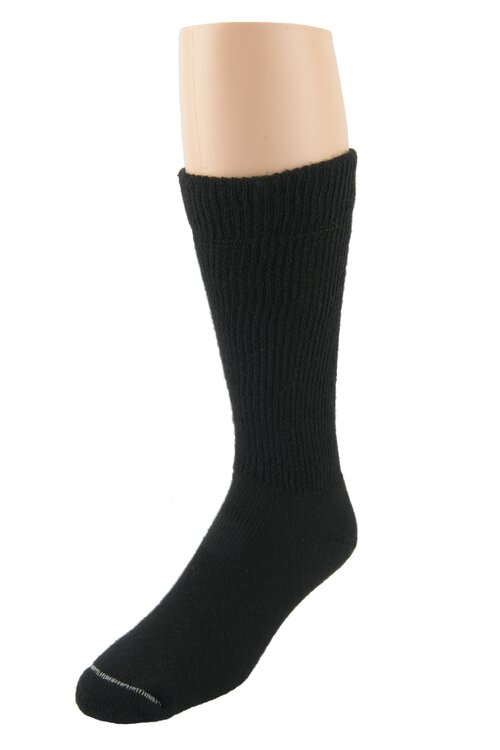 FD390BLK Photo of air cushion sock in black on a foot mannequin.