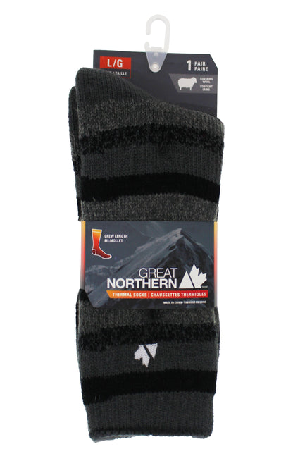 GN Brushed Thermal Acrylic Wool Blend Performance Crew Socks