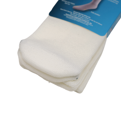 FOUNDATION® DIABETIC AIR CUSHION WIDE CALF CREW SOCKS - WHITE