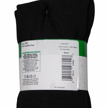 INTERWOVEN ATHLETIC CASUAL COTTON CUSHION CREW - Black