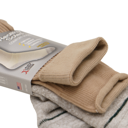 FOUNDATION® HEALTHY SOLES CIRCULATION CREW SOCKS - BEIGE