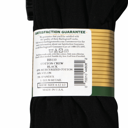 BURLINGTON DRESS MERCERIZED COTTON CREW SOCKS 3-Pair Pack