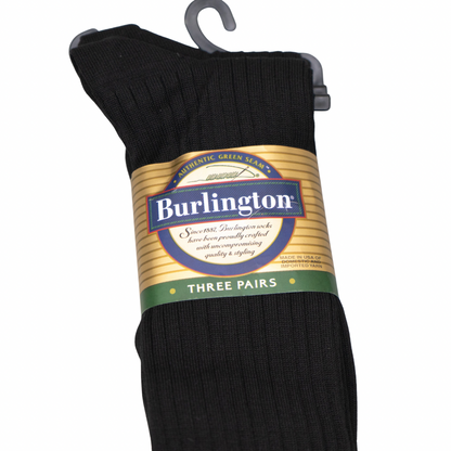 BURLINGTON DRESS MERCERIZED COTTON CREW SOCKS 3-Pair Pack