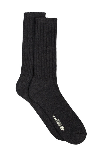 GN Casual Crew Socks - Cotton Blend - 2 PK - Dark Grey& Brown